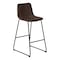 Monarch Specialties Office Chair, Bar Height, Standing, Computer Desk, Work, Pu Leather Look, Metal, Brown, Black I 7753 - alternate 1
